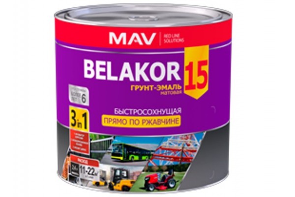 Грунт-эмаль BELAKOR 15  RAL 6029 (майская зелень) матовый  1,0л 